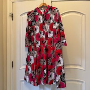 BOLD AND BEAUTIFUL RED, BLACK, TAN AND WHITE ZURI DRESS IN 1X